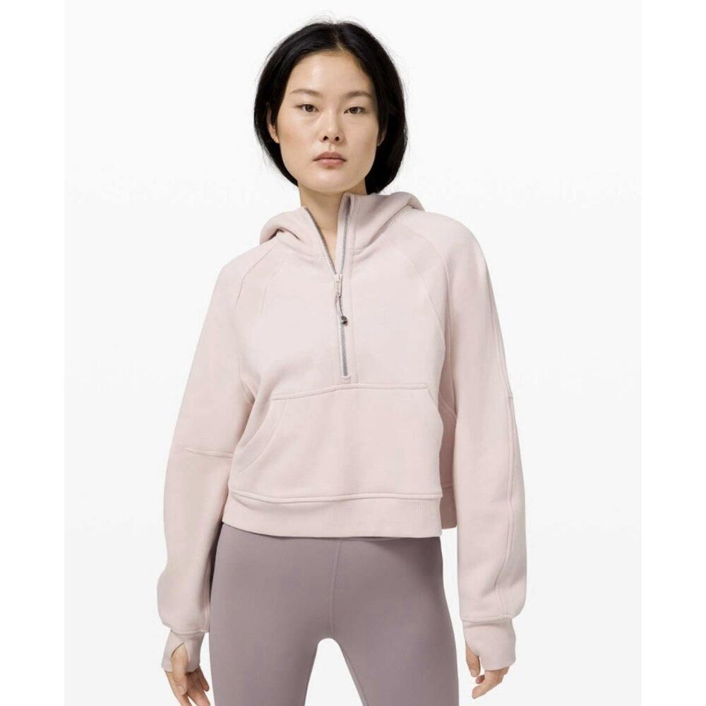 Lululemon Scuba Oversized 1/2 Zip Hoodie Sweatshirt M/L Feather Pink Athleisure